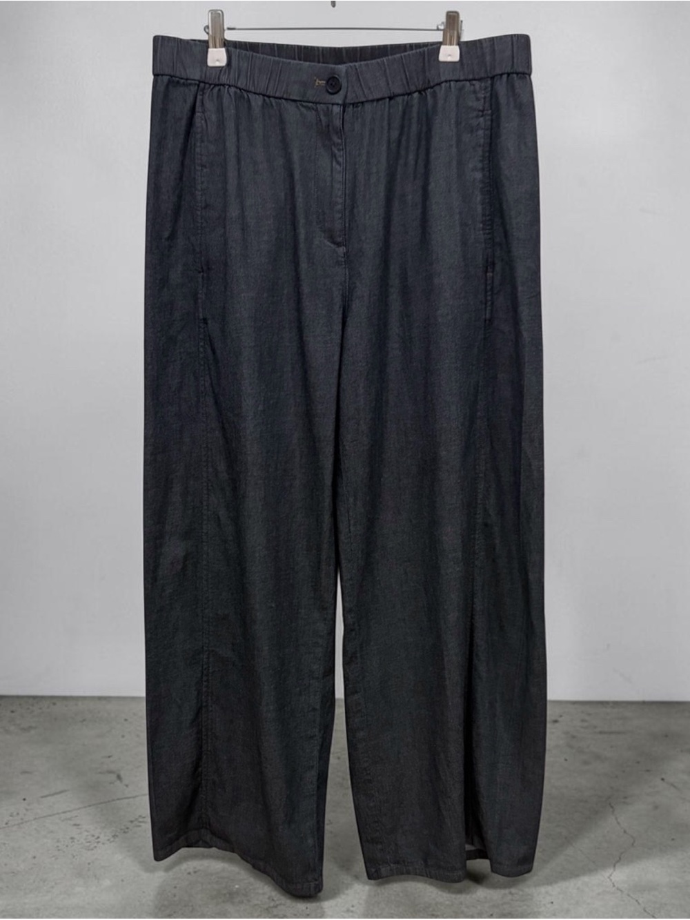 Eileen Fisher Organic Cotton Denim 
Ankle Wide Leg Pants Size M